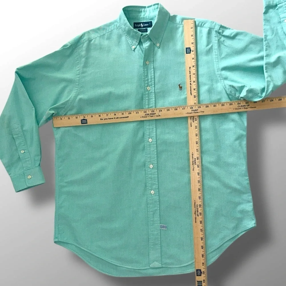 Ralph Lauren Yarmouth Button-Down Shirt L/S Mint Green Oxford 16 X 33